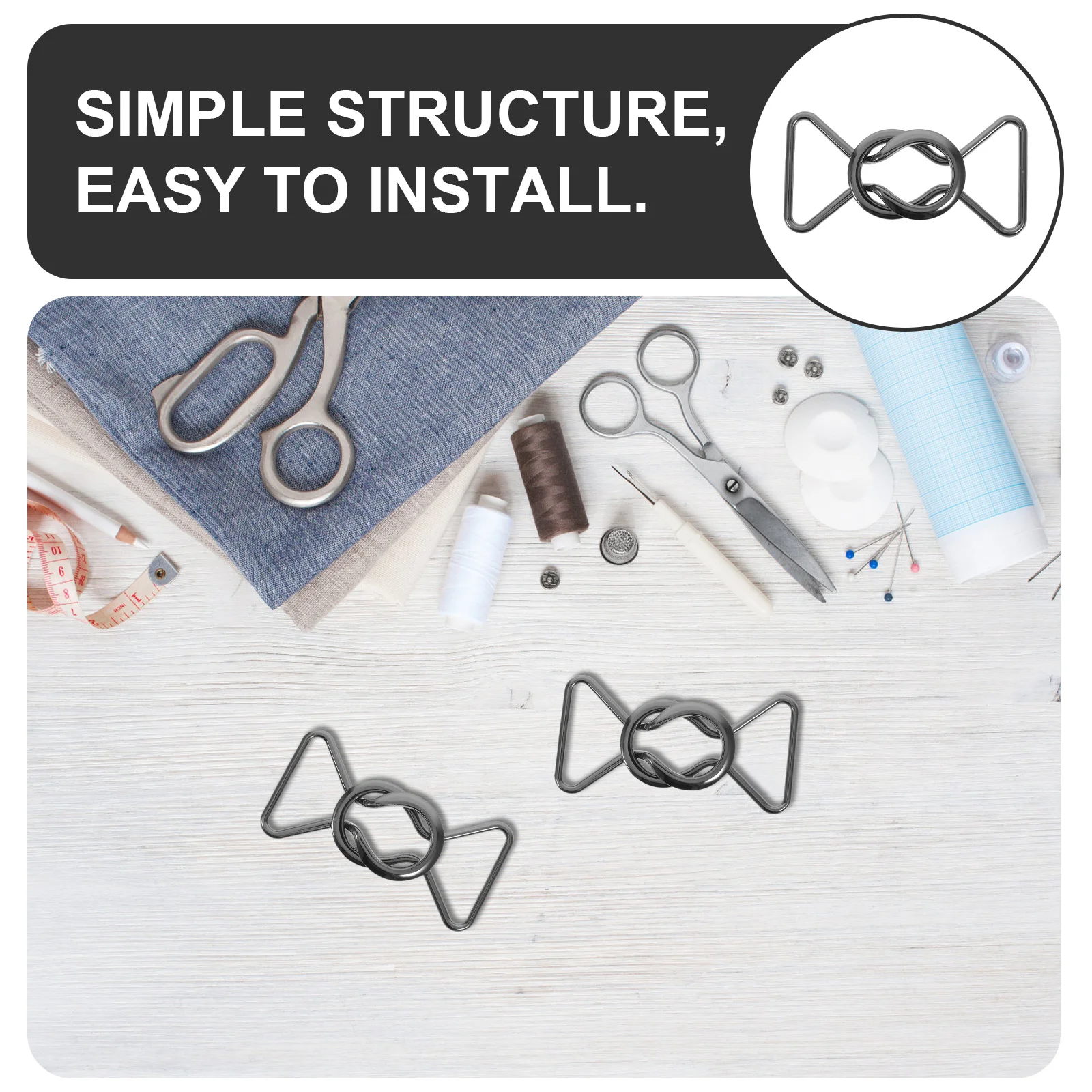 8 مشبك معدني متشابك DIY لاستبدال الحزام معاطف الملابس والاكسسوارات مشبك أجهزة الخياطة