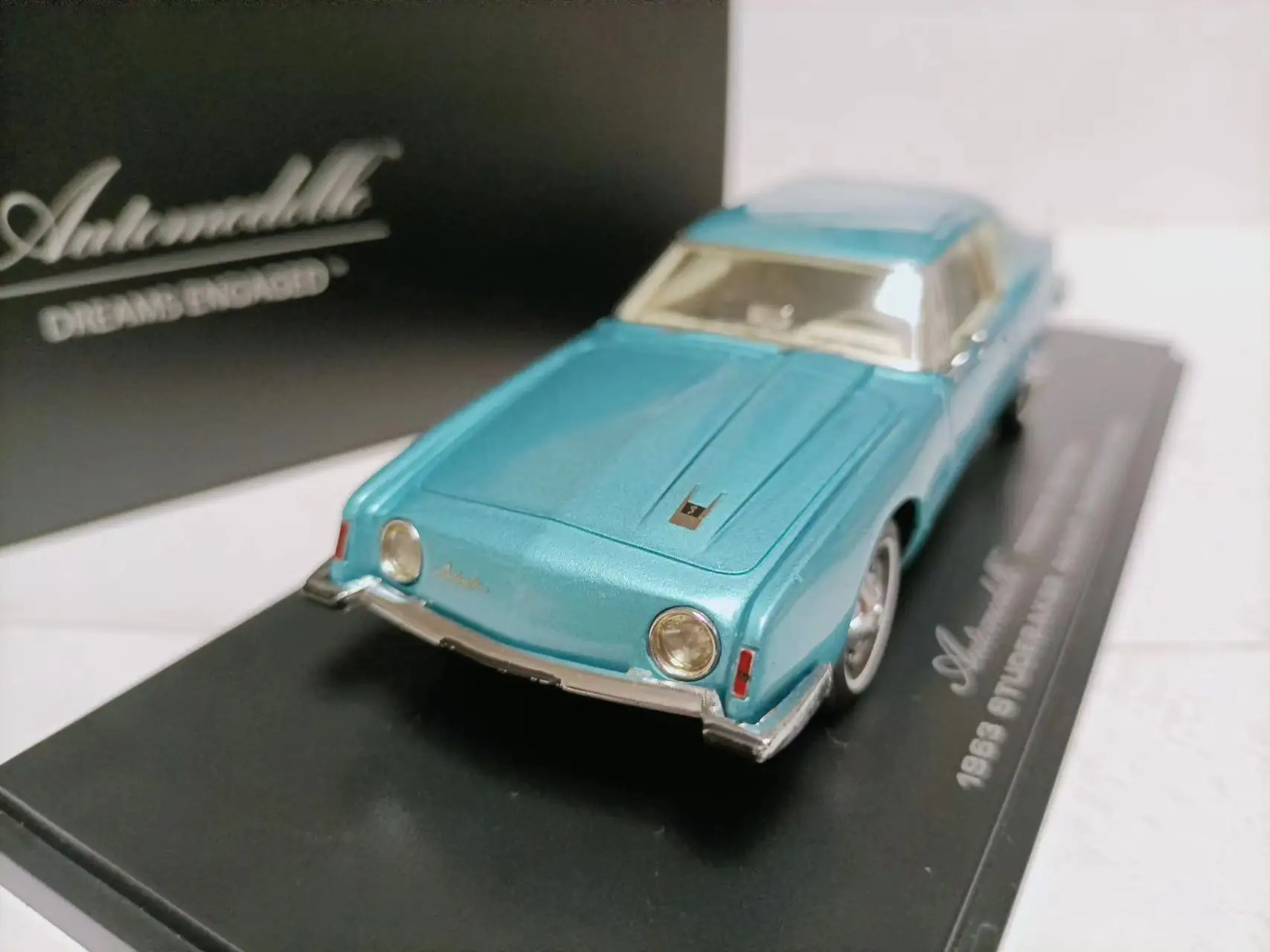 

Automodello 1:43 Studebaker Superchager Blue 1963 Vintage Car Simulation Limited Edition Resin Metal Static Car Model Toy Gift