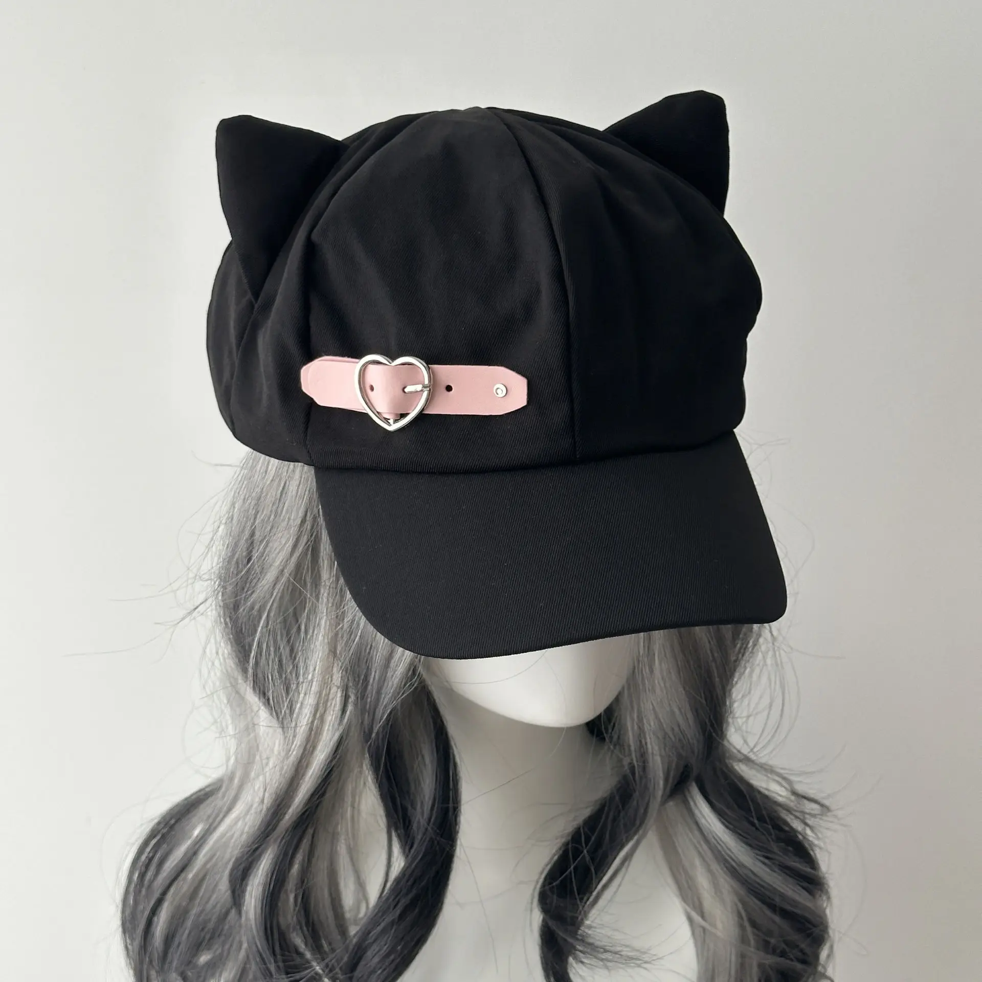 الفتاة الحلو نمط قبعات Kawaii القبعات القط الأذن المفتوحة قبعة الشمس ثقافة فرعية قبعة لطيف لوليتا نمط Y2k قبعات الموضة الصيف قبعة الشمس #4