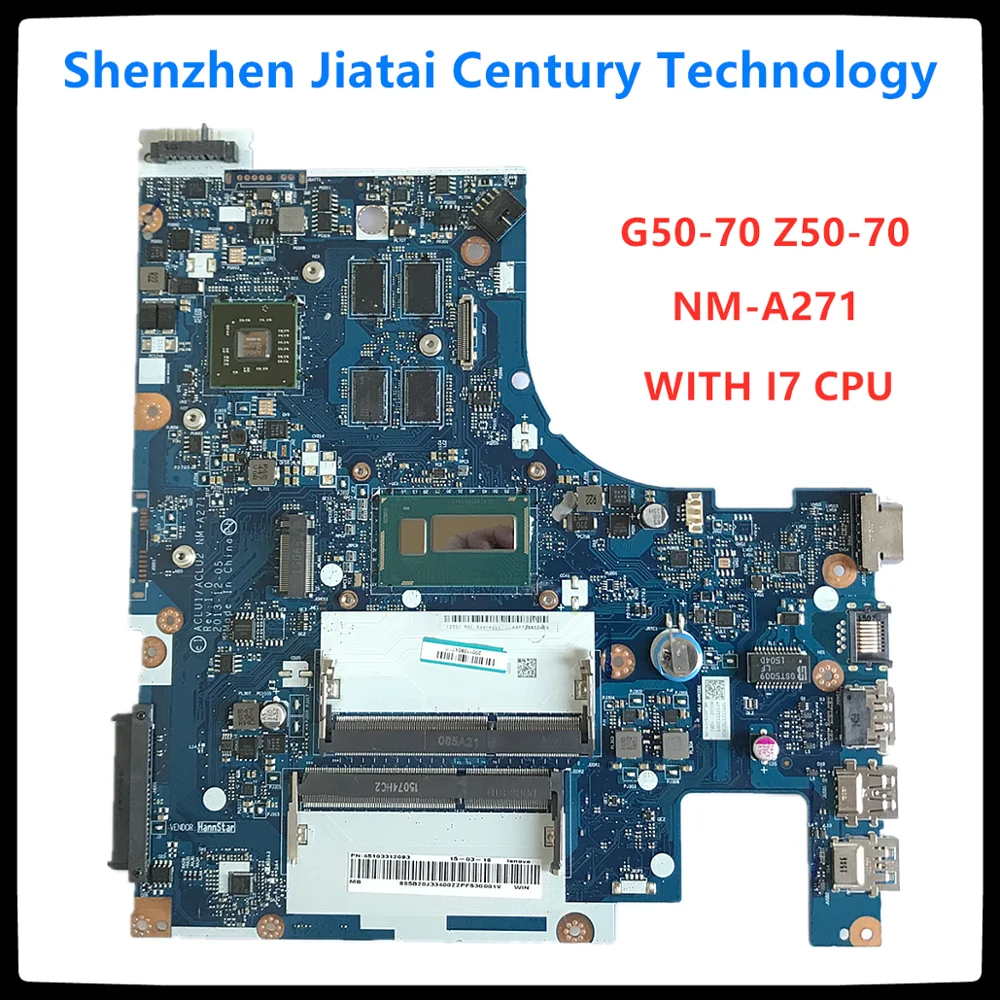 

ACLU1 ACLU2 NM-A271 mainboard for Lenovo Z50-70 G50-70 G50-80 laptop motherboard NM-A361 i7-4510/4500 cpu Video card full test