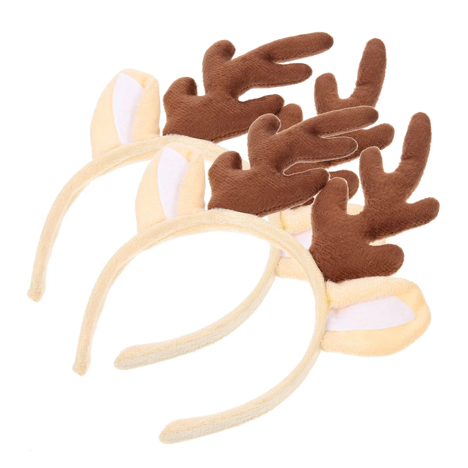 

2Pcs Christmas Reindeer Antler Hairband Xmas Party Headwear Holiday Costume Accessory Reindeer Antler Headband