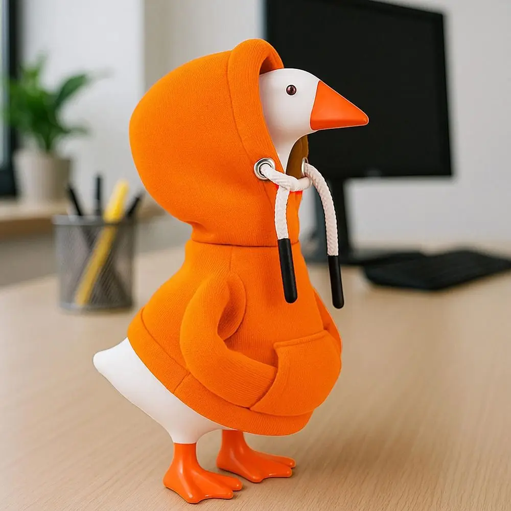 5 Inch Goose Outfits Red Hoodies Soft Solid Color Mini Porch Goose Hoodies Desk Goose Outfits Clothes for Table Decoration