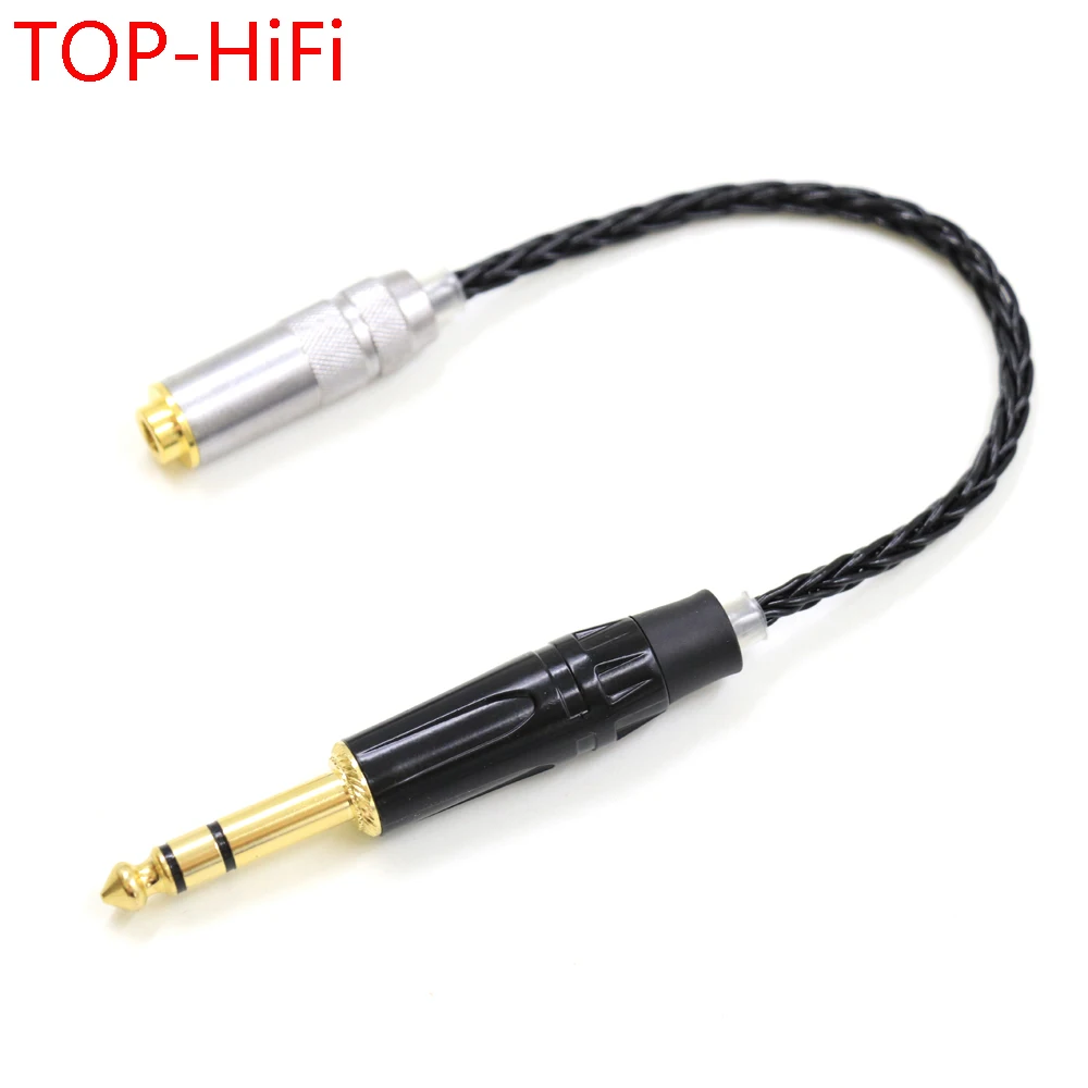 

Black Silver Plated 1/4 6.35mm TRS Male to 4.4mm Balanced Female Audio Adapter Cable 6.5 to 4.4 Connector DIY