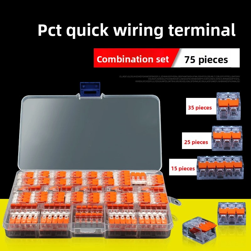 75-Piece KV-412 Tool-Free Fast Wire Connector Set Universal Electrical Splicing Kit For Construction & DIY Wiring