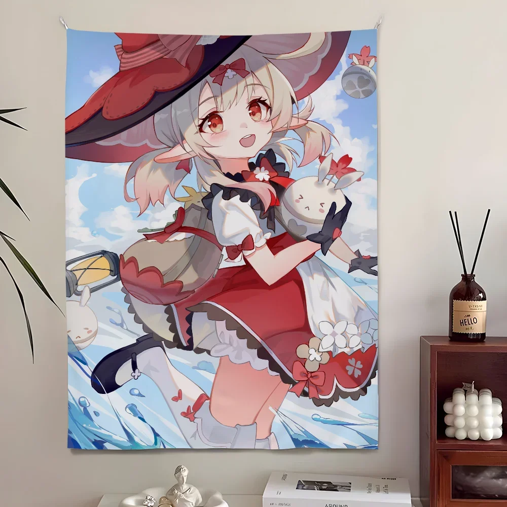 

Сексуальный клей Genshin Impact Гобелен Спальня Гостиная Бар Сад Открытый Фестиваль из микрофибры Украшение Фон Художественный баннер