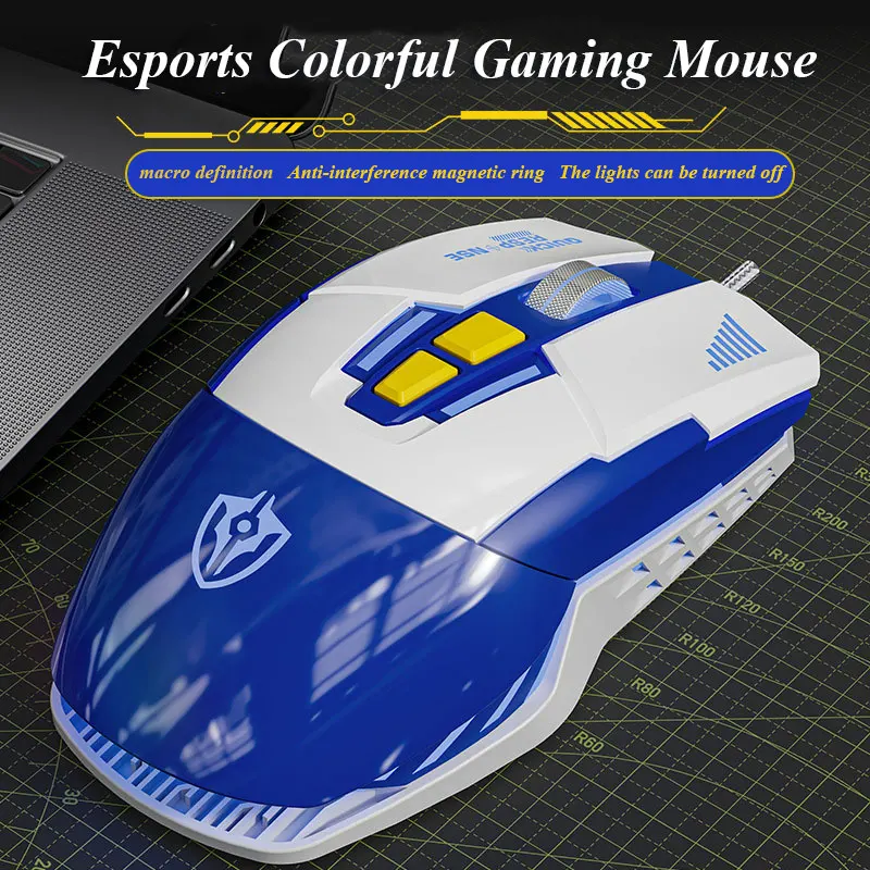 

G7 Esports Colorful Gaming Mouse Braided Thread Can Turn Off Light Macro Definition Mouse 7-Button Silent Mouse PC Peripherals