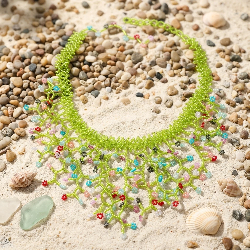 bohemian-beaded-necklace-resin-beads-cotton-cord-adjustable-length-for-women