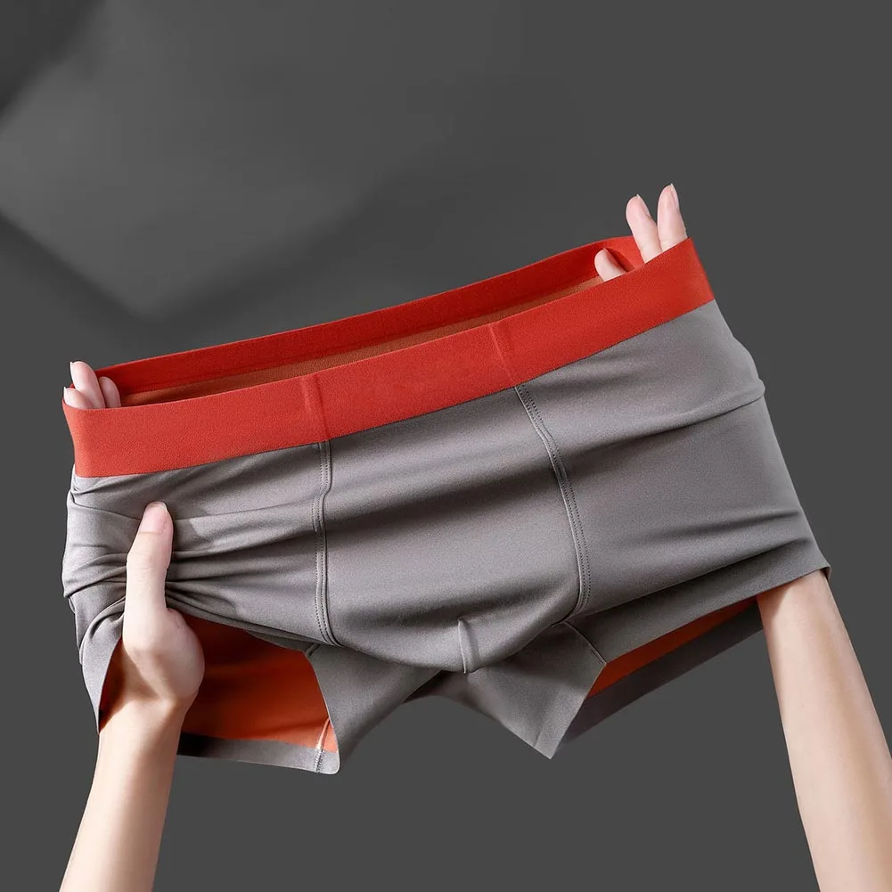 

Men\\\\\\'s Seamless Boxer Shorts Underwear Breathable Thin Pouch Underpants Trunks Suitable for Comfort and Support