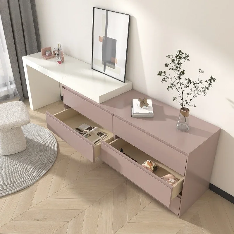 Factory Direct Compatible with Modern Dresser Chest Integrated Bedroom Simple Retractable Corner Flip Mirror Desk
