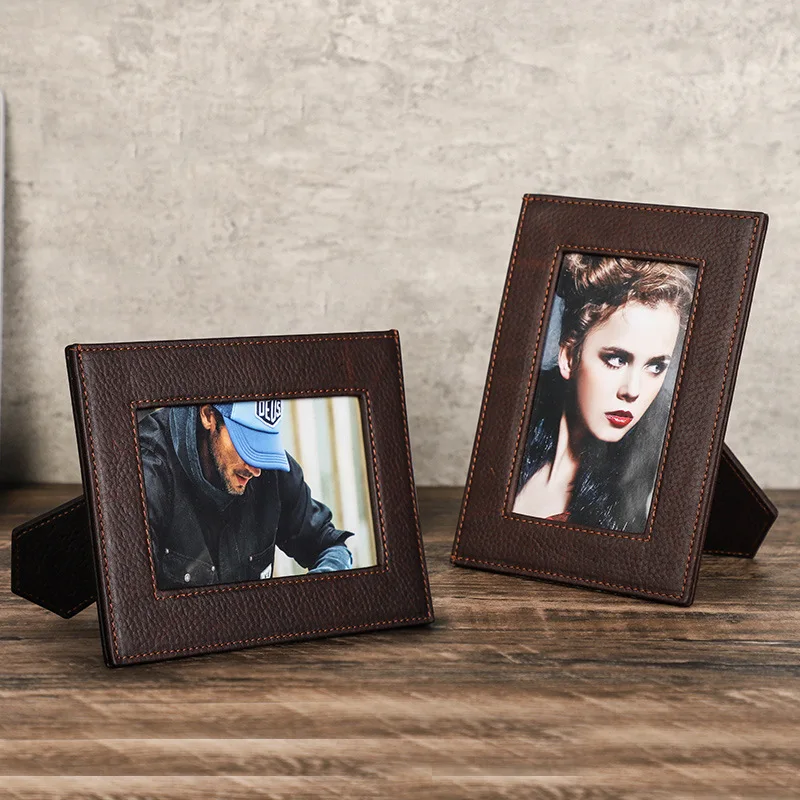 handmade-full-grain-cowhide-magnetic-desktop-photo-frame-rectangular-6-inch-picture-holder-stand-for-display