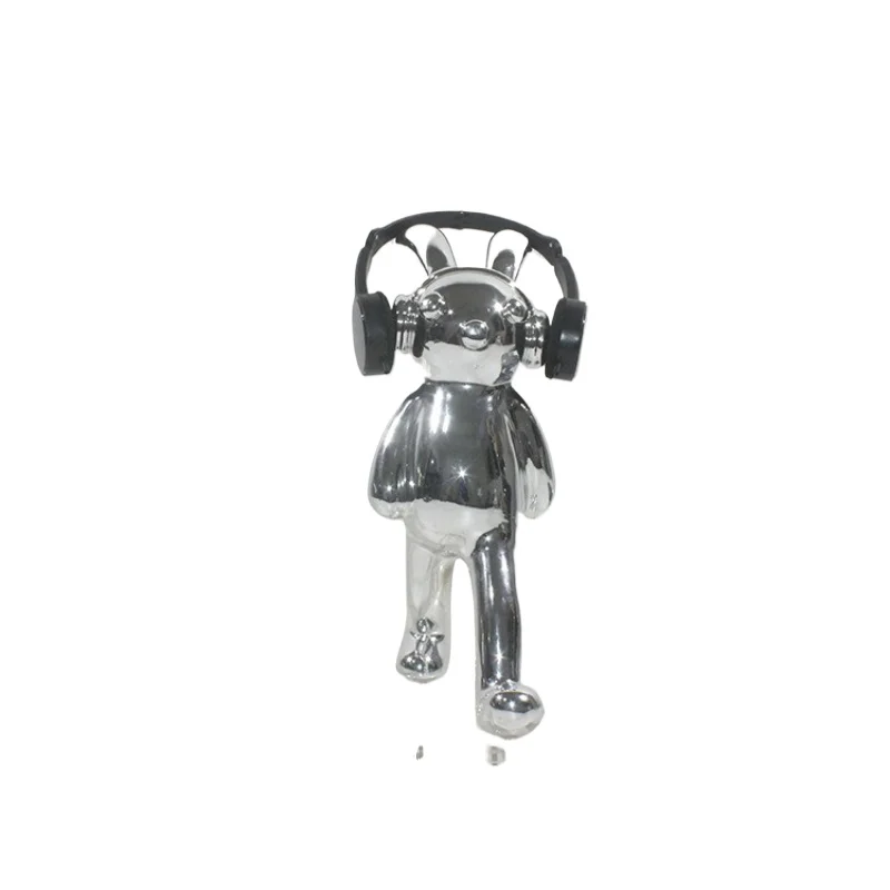 

Modern creative cartoon earphones bunny ornament electroplating model living room porch model room jewelry soft decoration