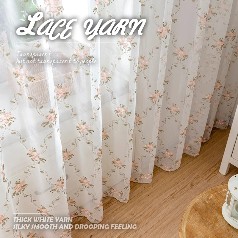 

Fashionable, cute, simple floral transparent sheer curtains, suitable for windows, bedrooms, living rooms, household items