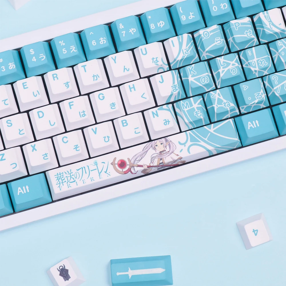 Frieren Beyond Journey's End Keycap PBT Cherry Profile Keycaps Cartoon Anime Gaming Key Caps For ANSI 61 87 104 108 Keyboards