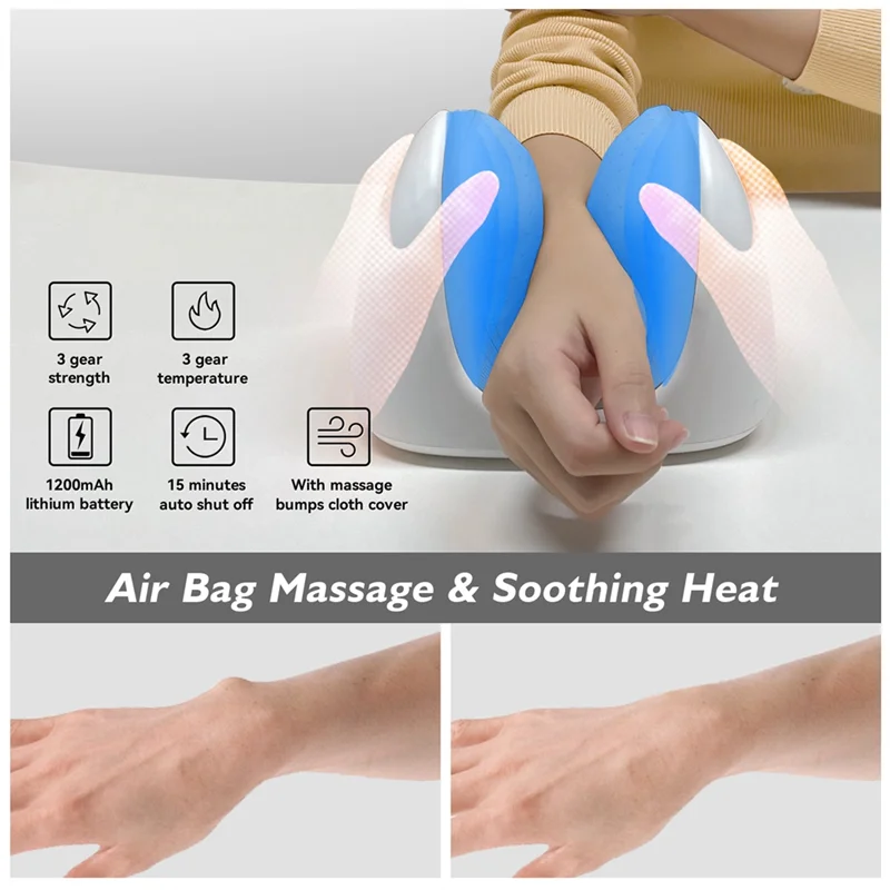 

AA20-3 Modes Electric Hand Massager Air Compression Hot Compress For Finger Massager Machine For Finger Numbness Pain Relieve