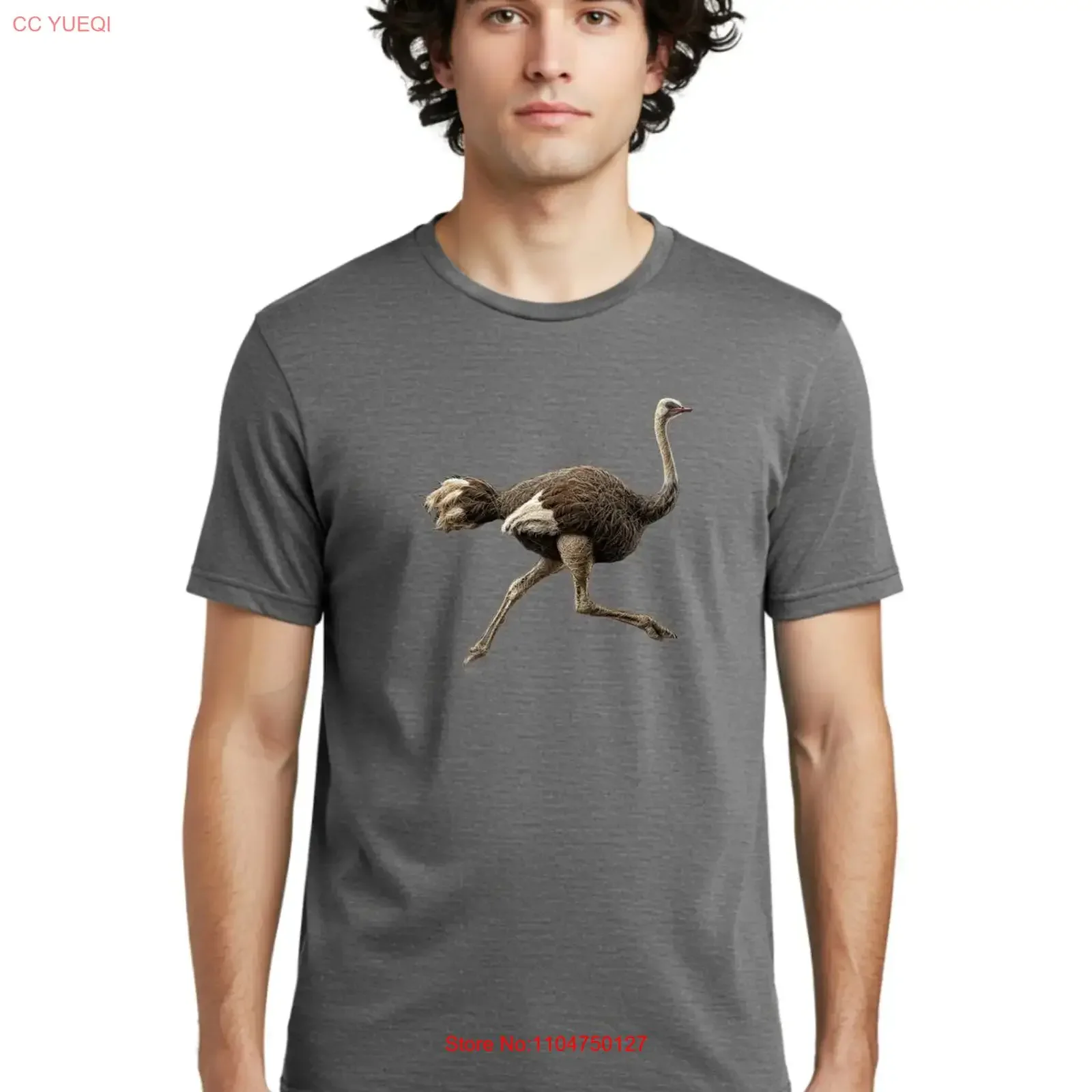 Ostrich Mens T Shirt 100 Cotton Casual Summer Wear vintage Washed Breathable Slightly Soft graphic streetwear fashion