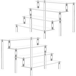 Acrílico Display Riser Rack, Limpar Organizador para Cupcake,Perfume Doll Decor, Amiibo Funko POP Figuras, 1-5 Camadas