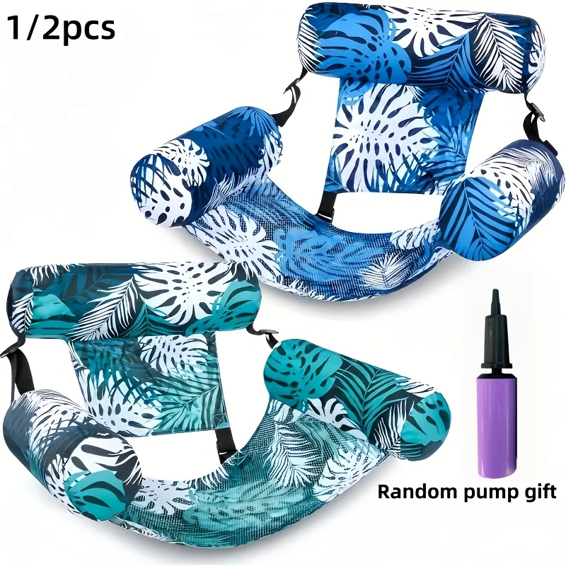 1/2 Piezas de Silla Flotante Inflable para Adultos, Cama Flotante de PVC Resistente para Playa y Piscina, Tumbona Plegable para Agua, Colores Variados