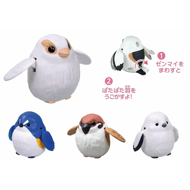 TARLIN Kawaii Cute Original Japan Gashapon Figure Anime Chain Movable Sparrow Munia Tit Parrot Bird Figurine Capsule Toy