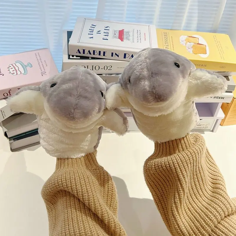 Shark Hand Puppet Gloves, Plush Gloves, Small Shark Arm  Hands and Mouth Can Move, Can Open Mouth, Cute Keep Warm