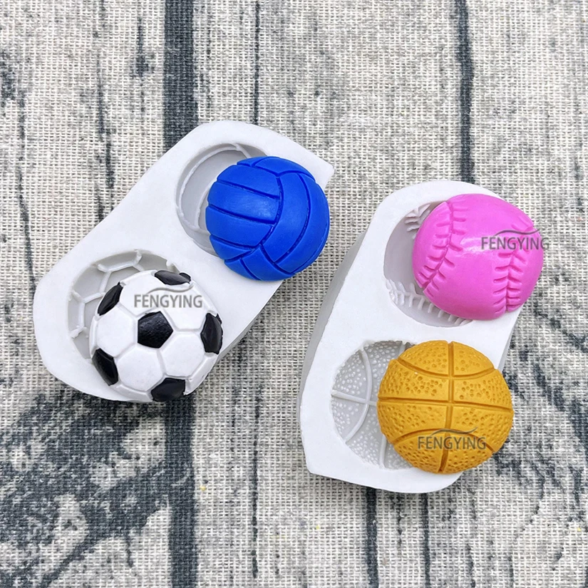 Basketball Baseball Volleyball Football Silicone Mold Sugarcraft Cupcake Baking Mold Fondant Cake Decorating Tools