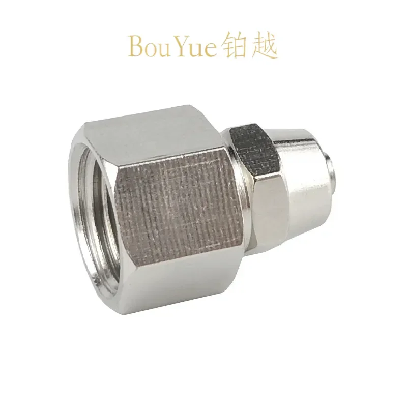 for PCF6-1/8 2/10 3/12 4/16mm Copper Nickel Plated Pneumatic Trachea Quick Screw Joint Through Inner Wire Lock Female