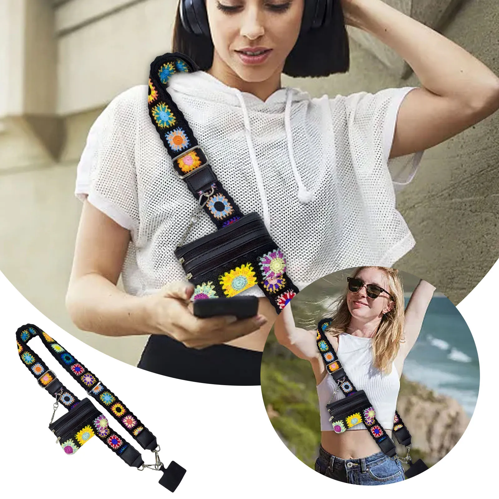 

Tweezers Jewelry And Go Strap For Phone With Wallet Phone Strap With Zippered Pouch Phone Strap Flat Beads for Bracelets