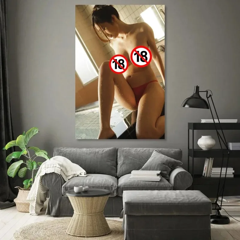 Posters and Prints Japanese Sexy Porn Actress Asian Erotic Girl Big Boobs Canvas Painting for Living Room Decor