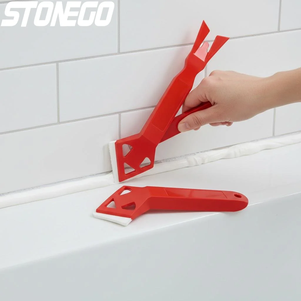

2 Pcs Rubber Scraper Blade Negative Angle for Easy Residue Removal Window and Sink Joints Household Cleaning Tools