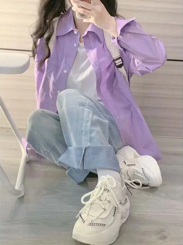 

Женский длинный свек размера плюс 300, свободный летний тонкий солнцезащитный топ, корейский топ из полиэстера для поездок на работу и ветер