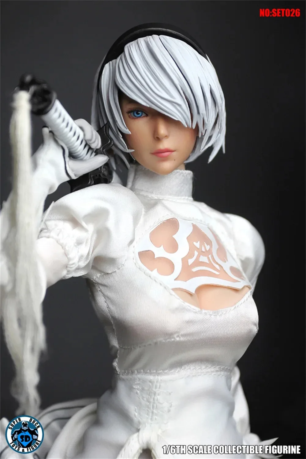 1/6 SUPER DUCK SET026 ความงามหญิง 2B หัวประติมากรรมแกะสลักรุ่น Fit 12 "TBL PH Action Figure Collectable