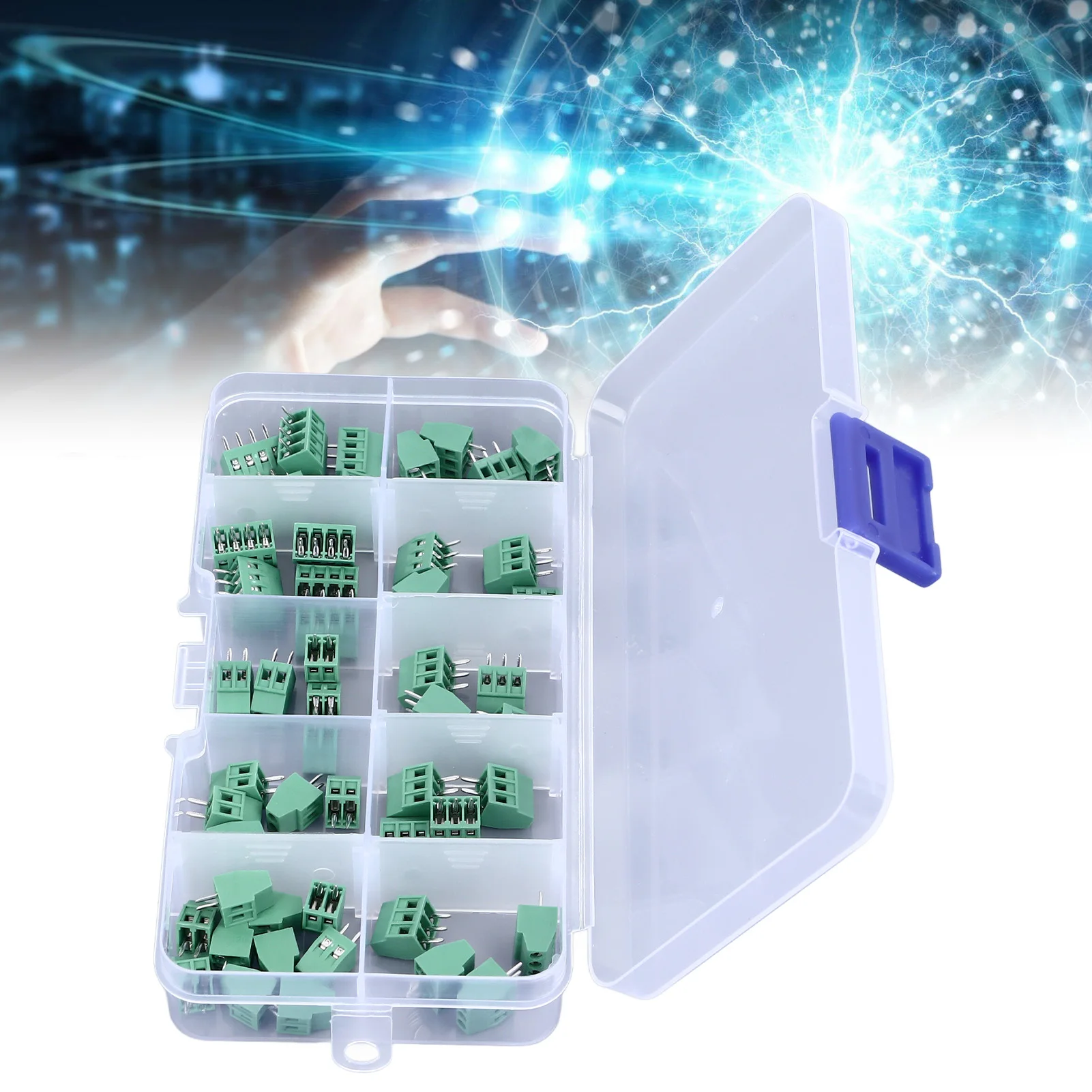 Screw Type Terminal Block ABS Material Terminal Block Assortment Kit Wear Resistance 2P 3P 4P for Electronic Projects