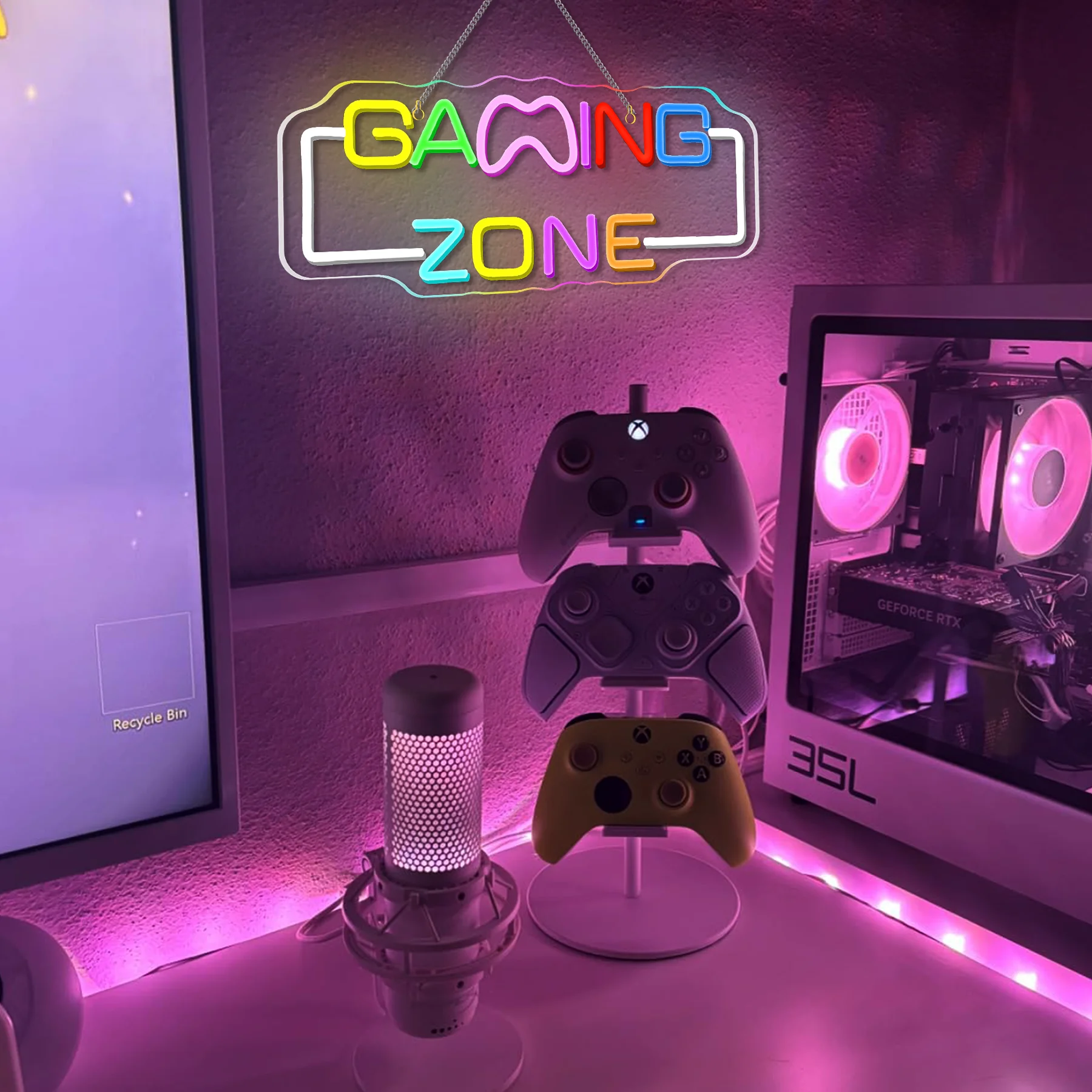 

Красочная игровая зона, неоновая вывеска с питанием от USB, MixColor, светодиодная вывеска, настенный декор для игровой комнаты, домашней вечеринки, паба, клуба