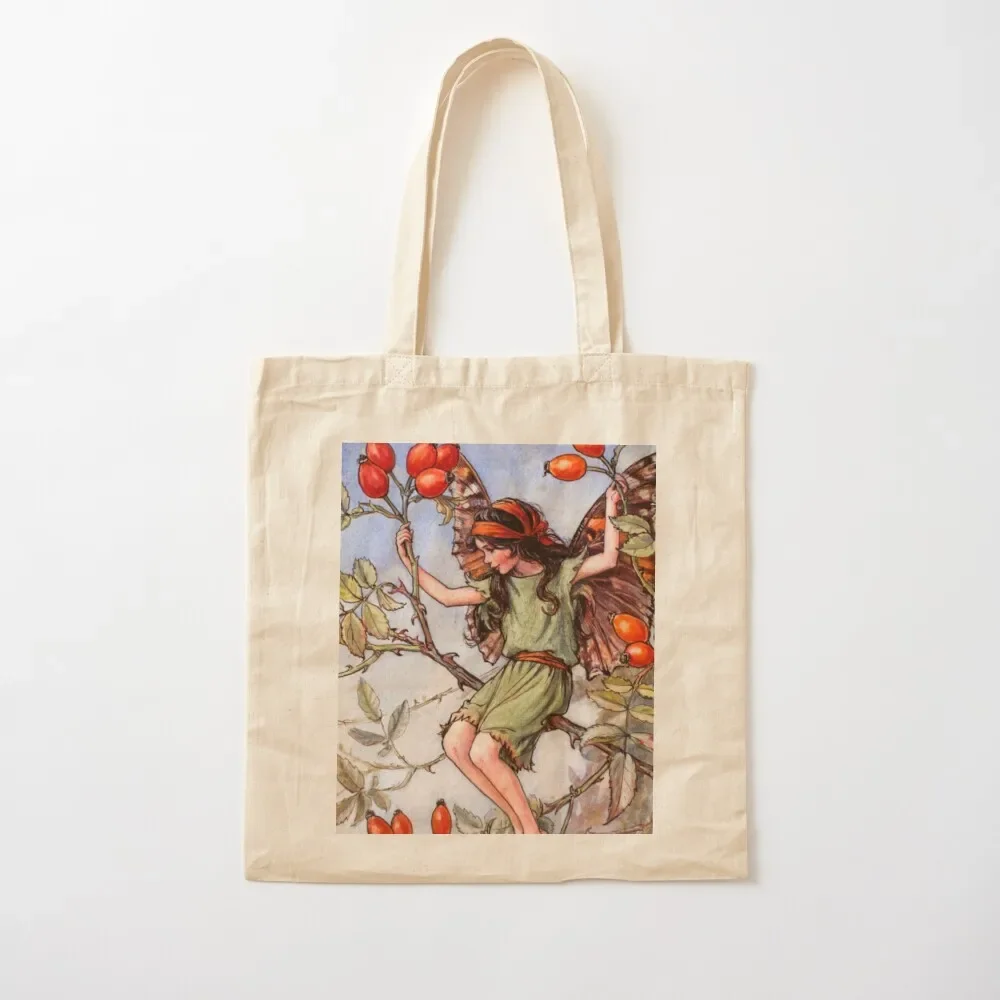 

The Rose Hip Fairy illustration Tote Bag Reusable bags canvas bags tote bag men's