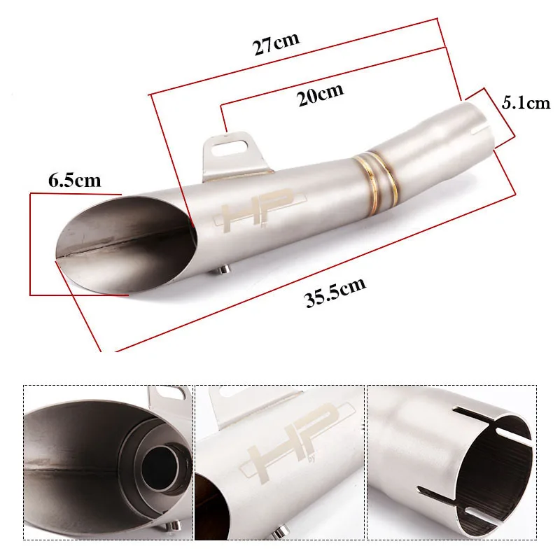 51mm Universal Escape Motorcycle Exhaust Pipe For Yamaha R6 MT03 Ninja300 CBR300 S1000RR Z800 GP exhaust pipe R1 R3 R6 CBR300