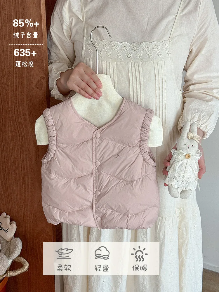 

Baby Down Vest2025New Girls Winter Clothing Lightweight Warm Sleeveless Jacket Baby Outer Wear Vest aClass