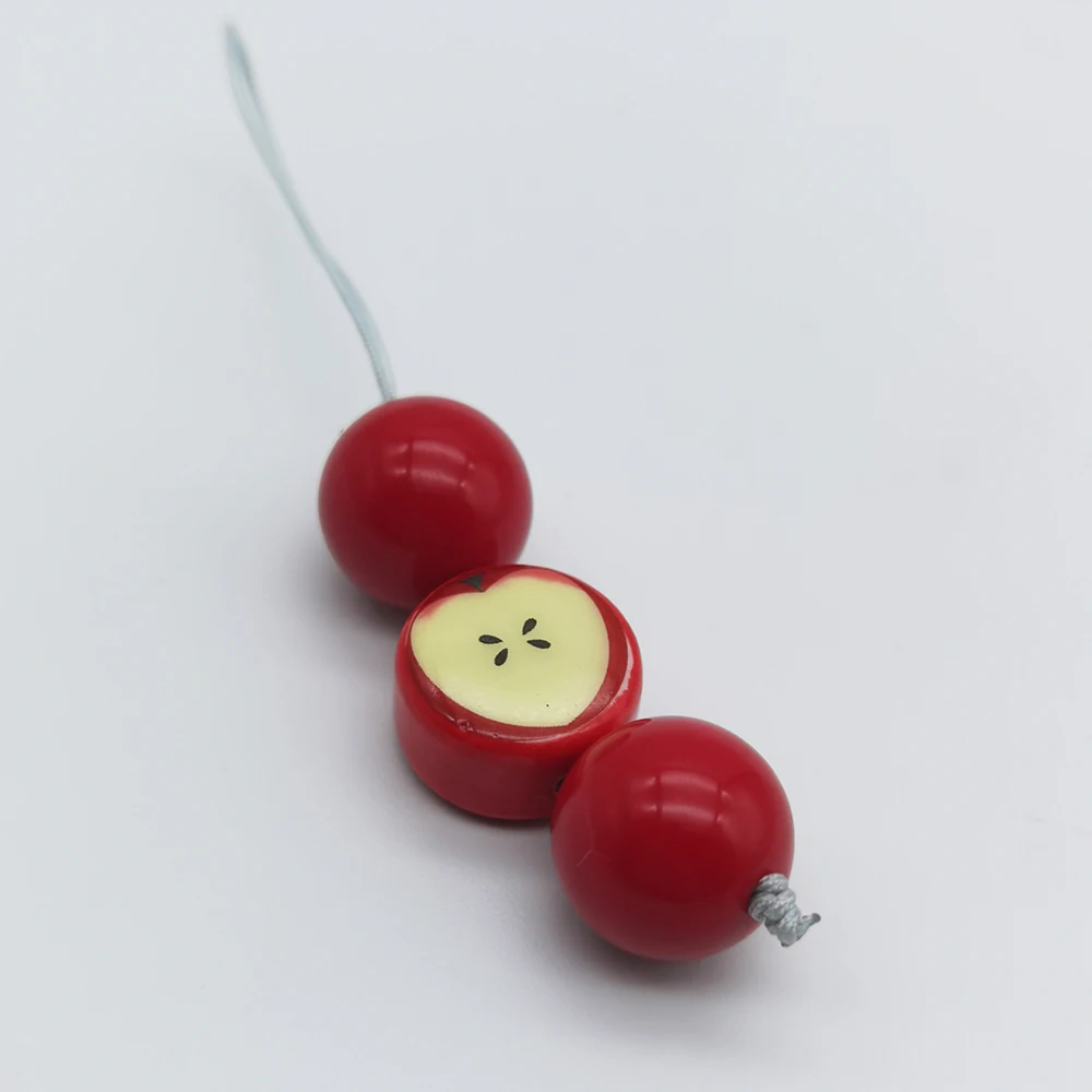 2024 New Bead Phone Charms Pendant Cute Fruit Big Red Ball Key Chain For iPhone 15 Camera Airpods Earphone Books Schoolbag Case