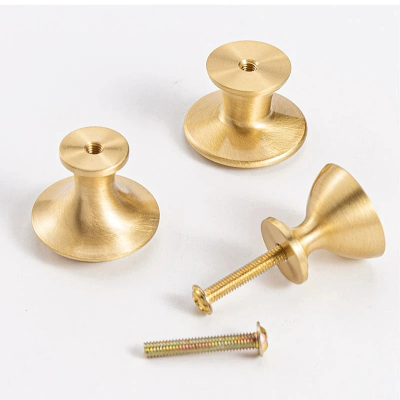 Drawer Cabinet Door Brass Knobs and Handles Single Hole Small Simple Exposed Wardrobe Dresser Light Luxury Handles for Furniture