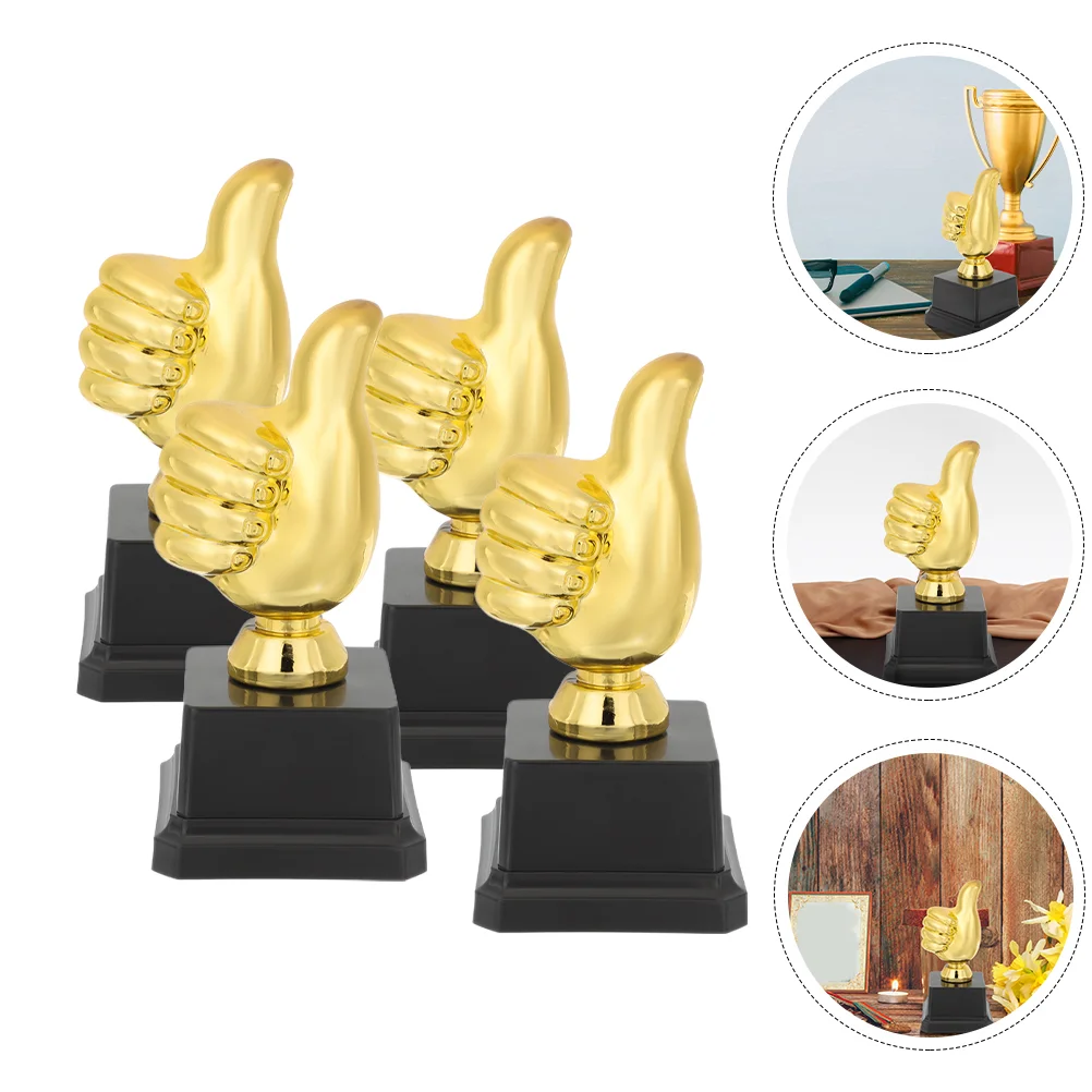 2 Pcs Thumbs up Trophy Statue Big Plastic Funny for Adults Child Soccer Trophies