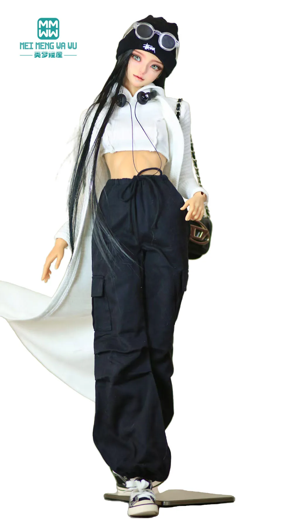 

Подходит для куклы 43-60 см 1/4 1/3 BJD, DD SD MSD, модные брюки-карго, джинсовый синий, хаки, черный, розовый