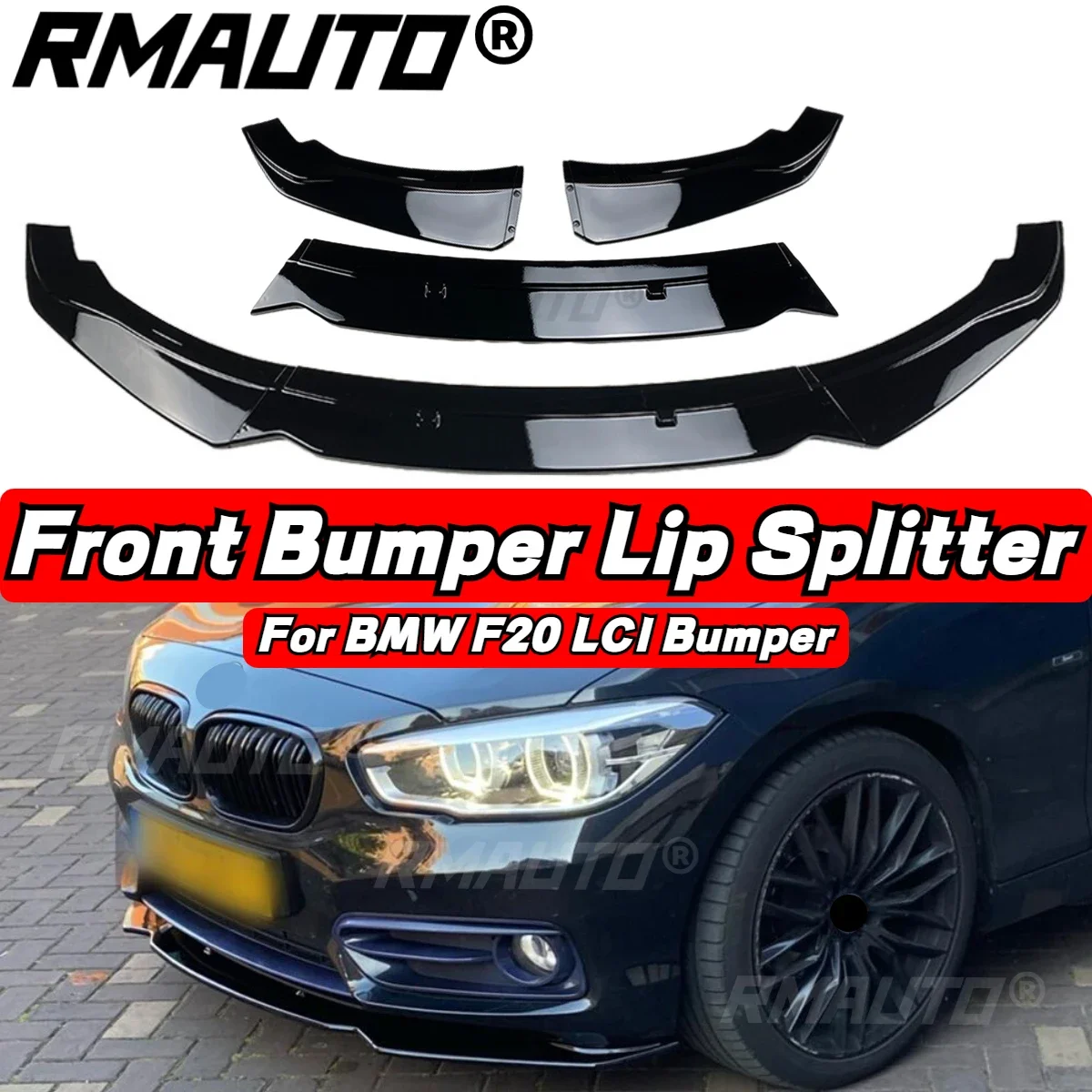 

F20 F21 Car Front Bumper Lip Splitter Spoiler Diffuser Bumper Guard Body Kit For BMW 1-Series F20 F21 2011-2019 Exterior Part