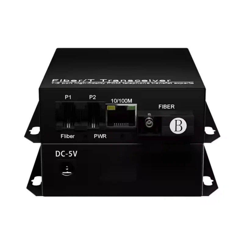 RJ11 Telephone over Fiber Optic Media Converter PCM Voice to Fibre Optic Transceiver with 100M RJ45 Port