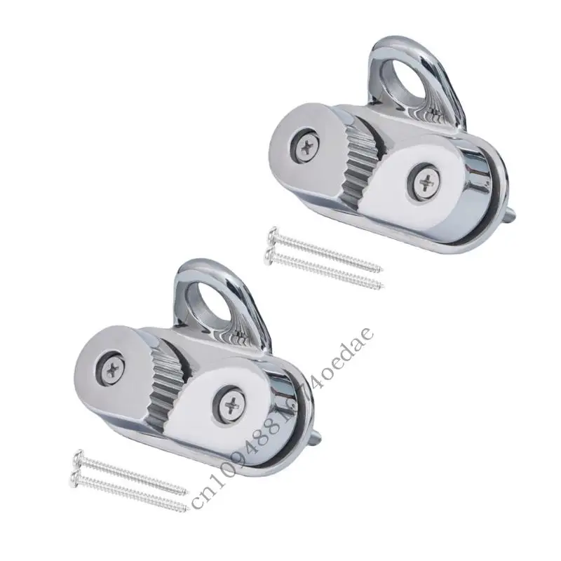 

0XXC Boat Cleats Stainless Steel Cleat for 6‑15mm Rope Boat Hardware Leading Rings Fairlead for Sailboats Canoe Dinghy