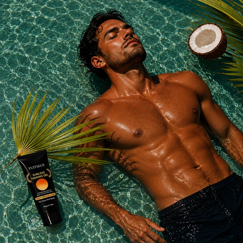 YUITIKUE Quick Bronze Sunless Tanning Gel Hydrating Self Bronzing Gel Create Natural Glow For Facial Body Skin 60g