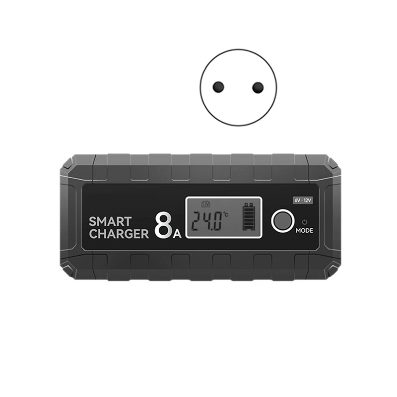 

6V 12V 12.8V.8AMP Smart Autos Charger LCD Display for Car Motorcycle Lithium Riron Phosphate Battery 4AH-100AHE US Plug-A74P