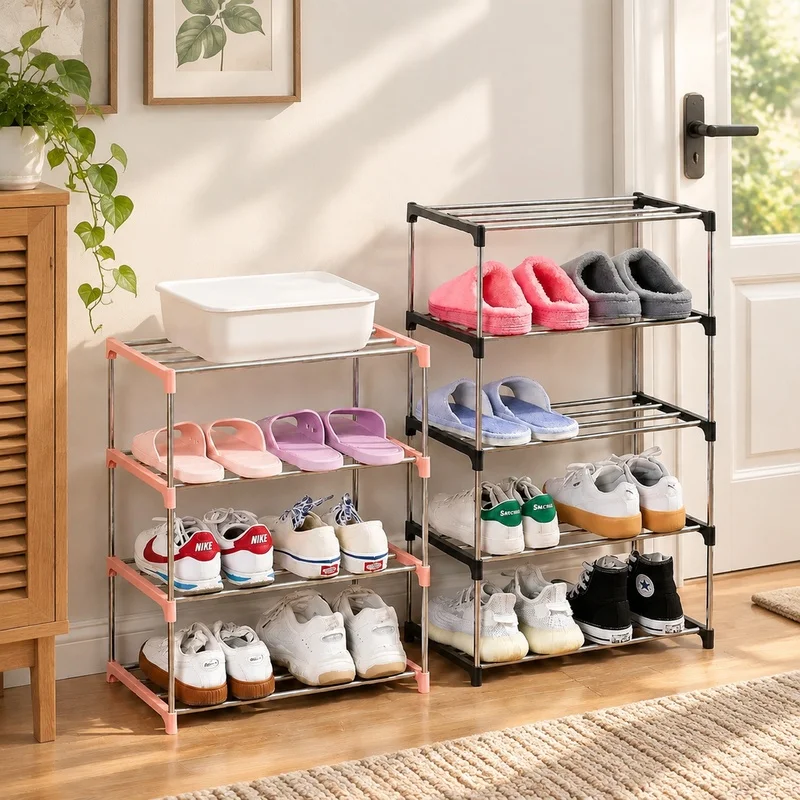 Efficient Home Storage Rack with 3-4 Tier Design, Multi-Layer Shoe Organizer for Compact Spaces