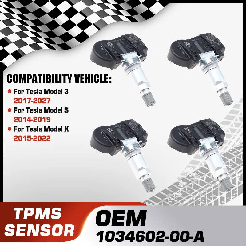 

1034602-00-A For Tesla Model 3 2017-2027 Tesla Model S 2014-2019 Tesla Model X 2015-2022 Car Tire Pressure Sensor TPMS 433 MHz
