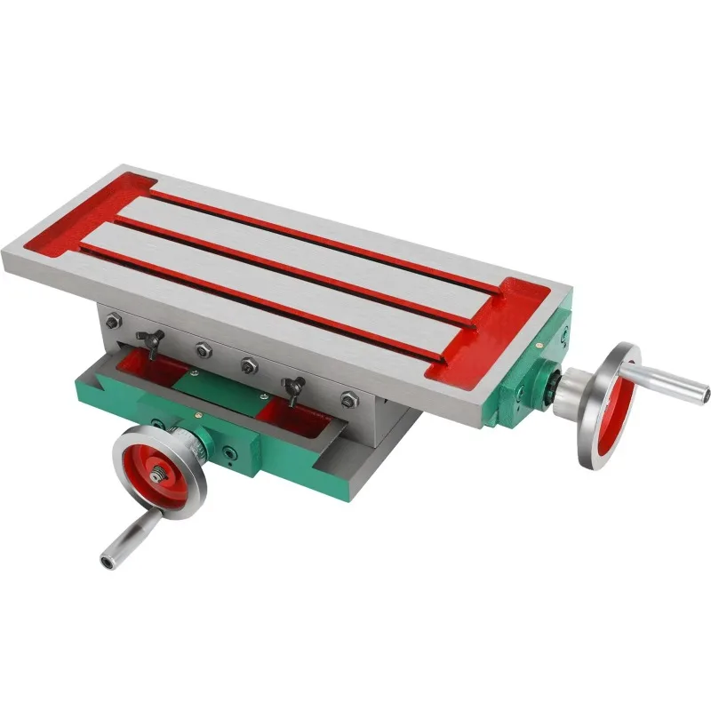 Milling table 17.7X6.7 inches, composite milling machine table 2-axis 4-way movement