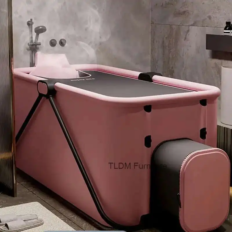 

Adult Folding Portable Bathtubs Modern Home ice bath Full-body Sweat Steam Barrel creative large Bidet Thickened Adult Bathtub