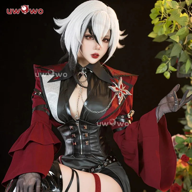 أزياء UWOWO Genshin Impact التأثيرية Fanart Arlecchino The Knave Music Concert أزياء تنكرية للعبة أزياء الهالوين