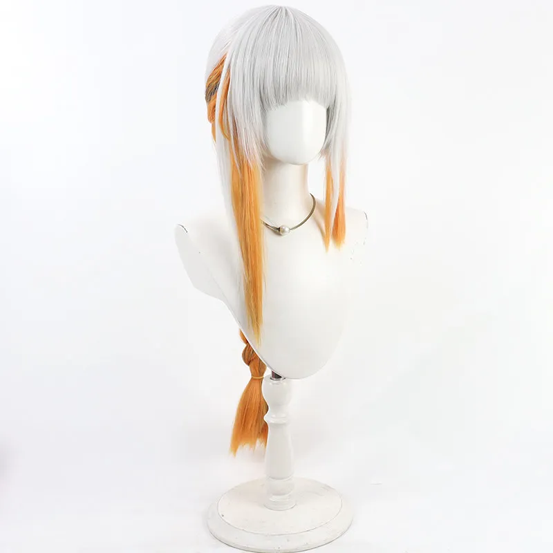 M16A1 Cosplay Wig Girls Frontline Orange Gray Mixed Synthetic Hair Heat Resistant Halloween Role Play Party Carnival + Wig Cap view 2